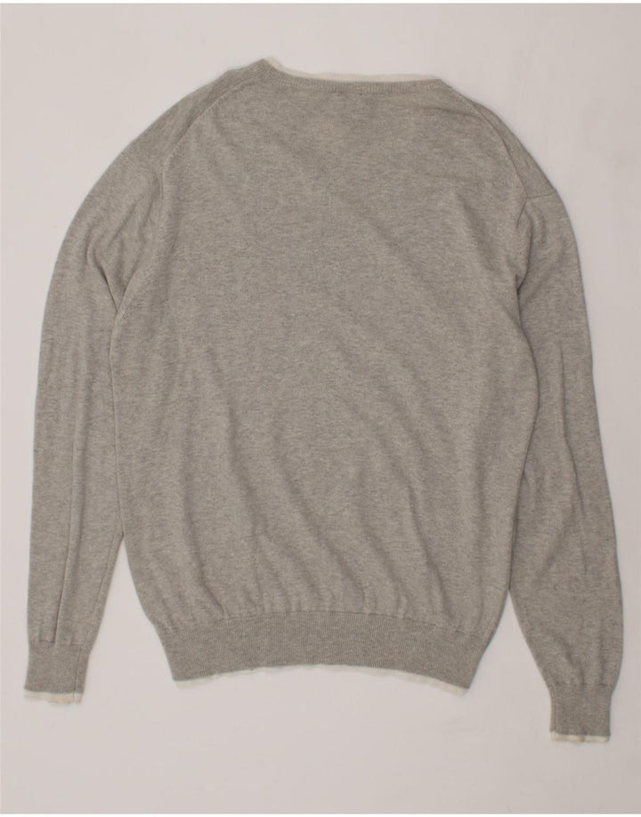 AVIREX Mens V-Neck Jumper Sweater XL Grey Cotton Vintage Avirex and Second-Hand Avirex from Messina Hembry 