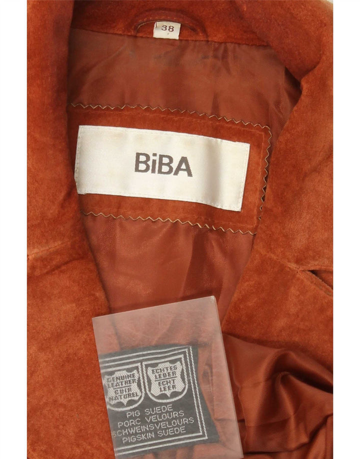 Biba Manteau en daim pour femme EU 38 Cuir marron moyen