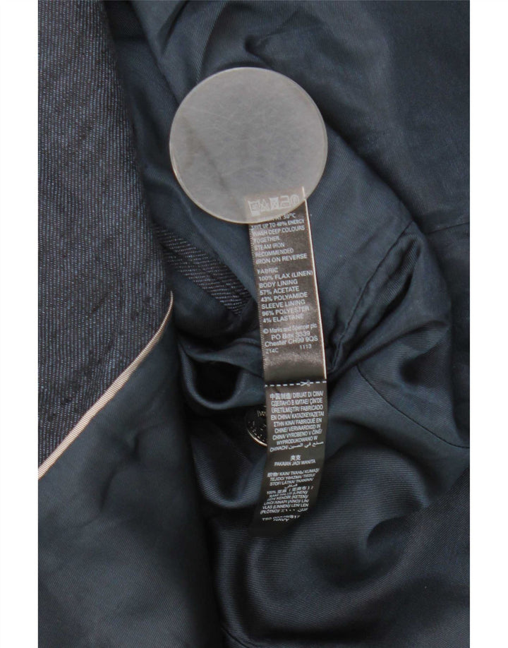 Marks & Spencer Veste blazer autographe pour femme UK 12 Bleu marine moyen