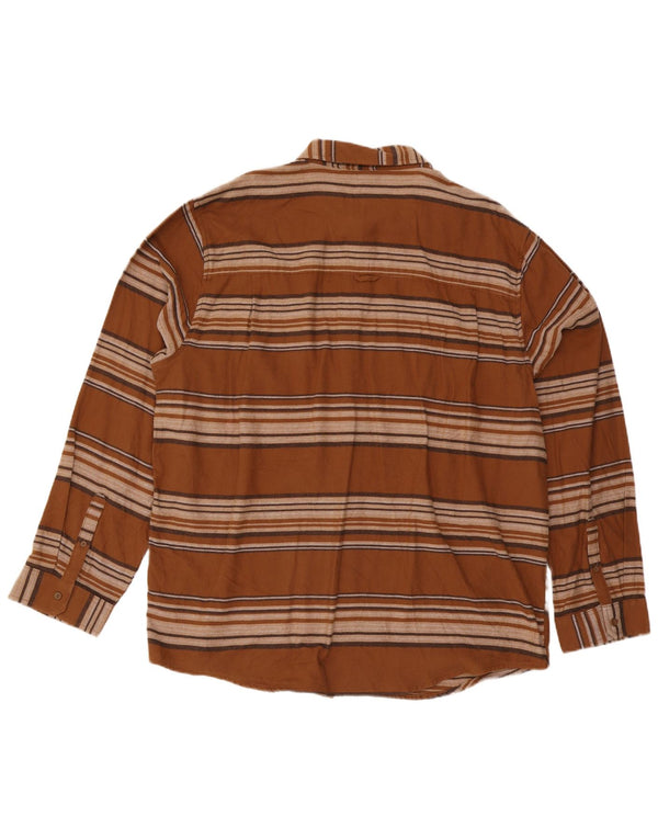 Hurley Chemise en flanelle pour homme 2XL Marron rayé