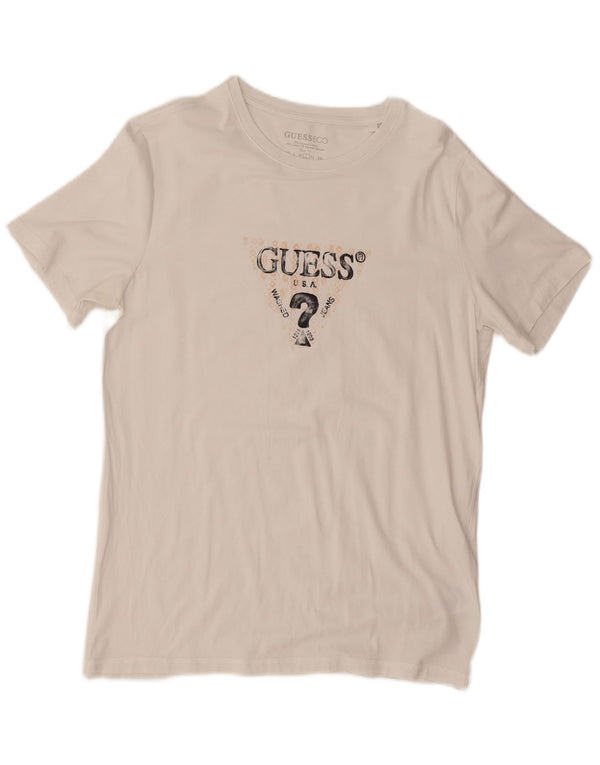 Guess Womens Slim Fit Graphic T-Shirt Top UK 16 Grand Blanc Coton