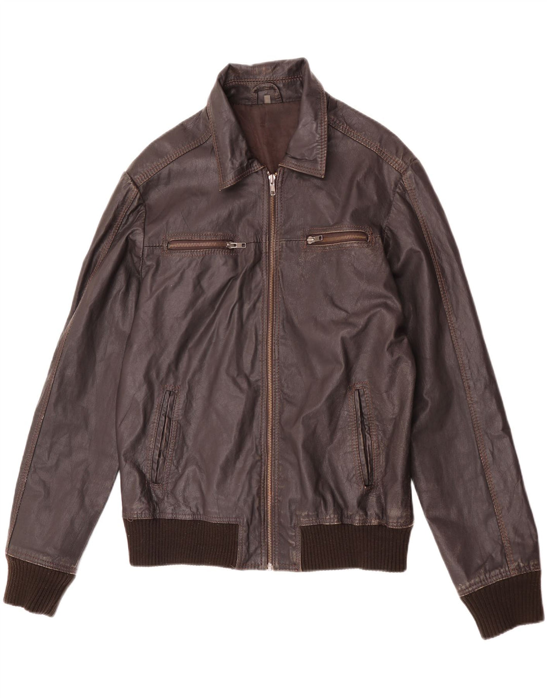 Project Veste en cuir pour homme UK 40 Large Marron