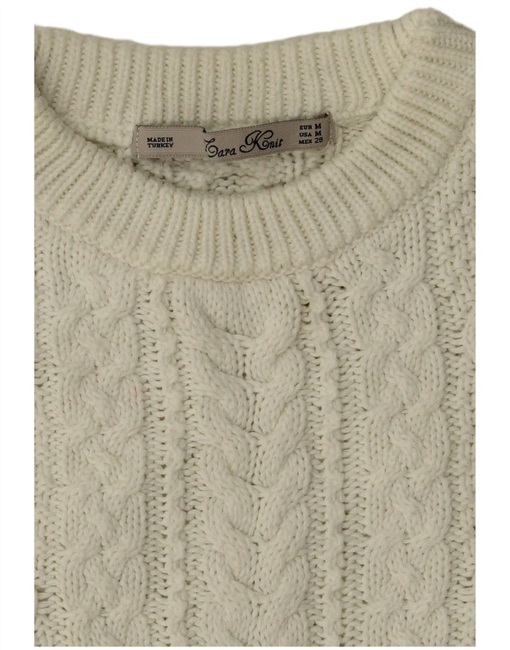 Zara Femme Pull Col Rond Pull Blanc Moyen