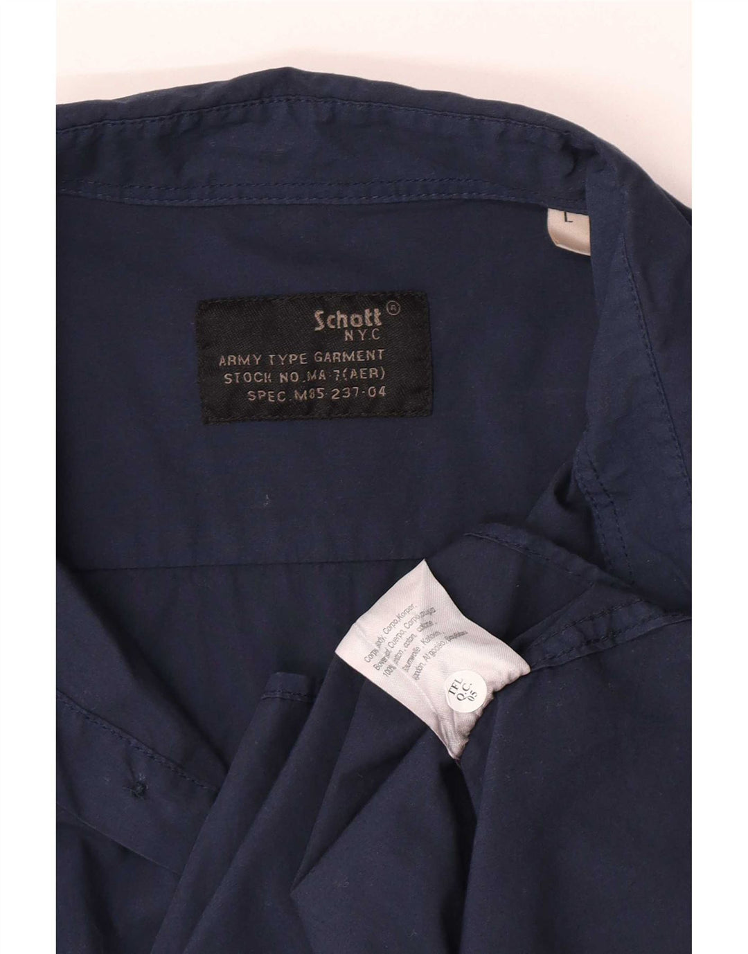 Schott Chemise Homme Large Bleu Marine Coton
