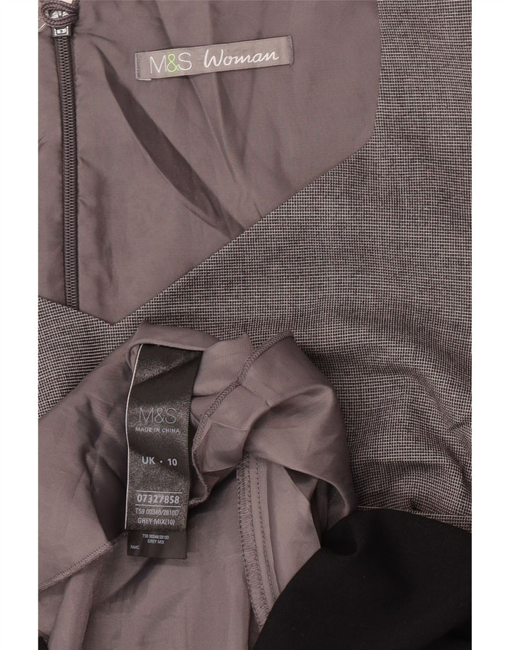Marks & Spencer Robe fourreau pour femme UK 10 Petit Gris Colorblock Polyester