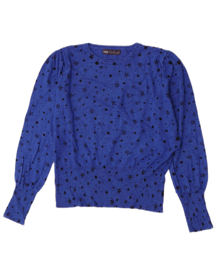 Marks & Spencer Pull à col bateau à motif abstrait pour femme UK 14 Medi