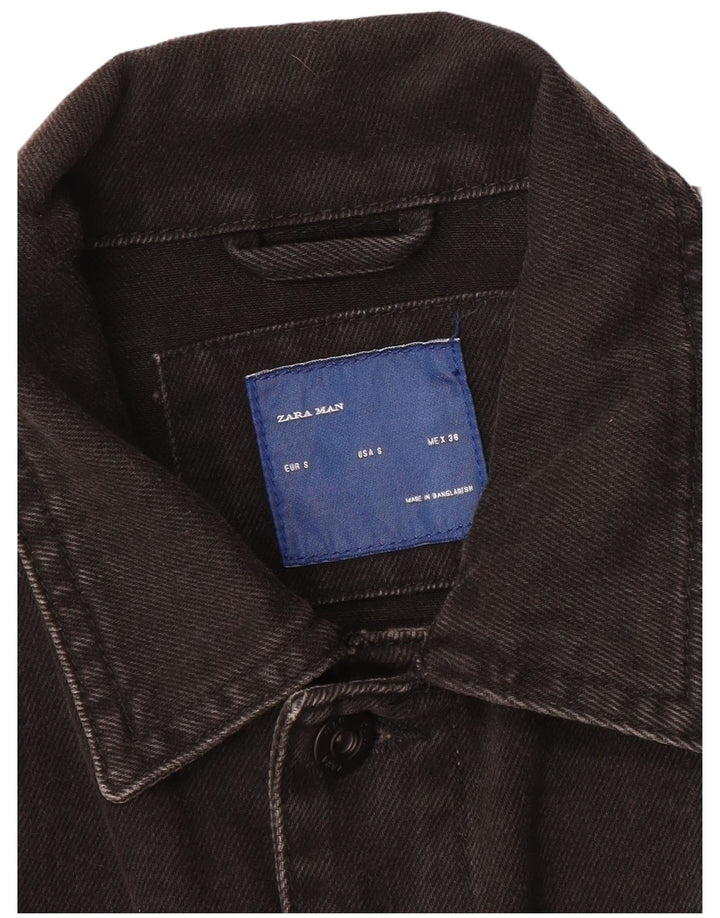 Zara Veste en jean pour homme UK 36 Petit Noir