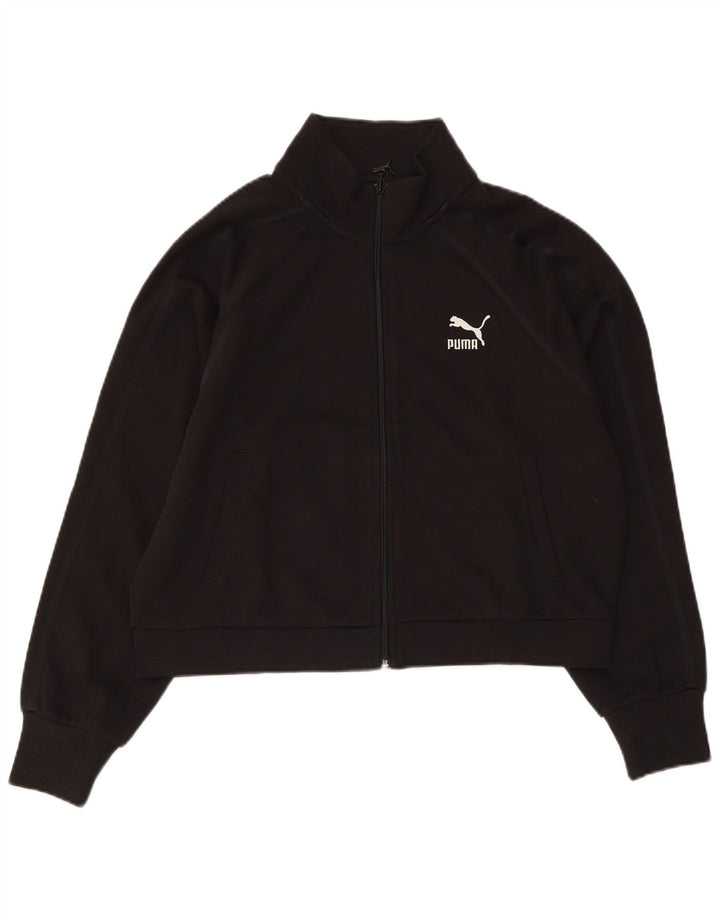 PUMA Veste de survêtement courte pour femme UK 14 Coton noir moyen
