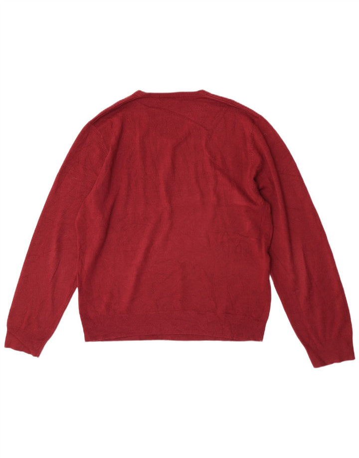 Marks & Spencer Pull col V pour homme en acrylique rouge Taille L
