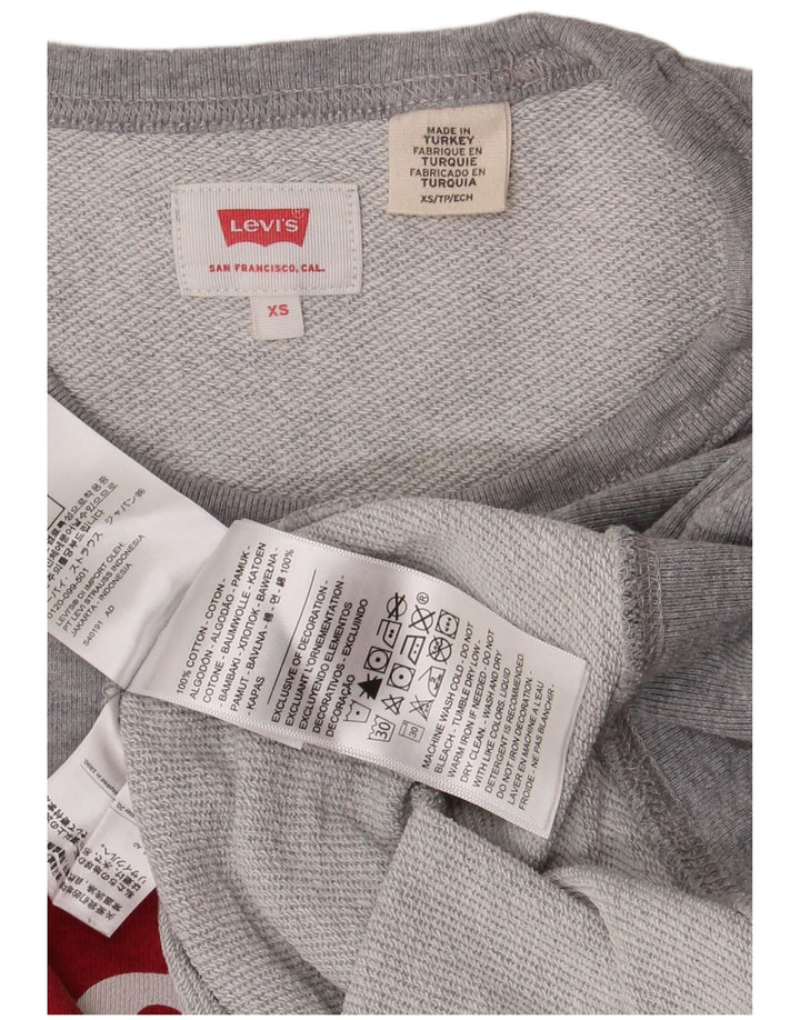 Levi's Graphic Sweatshirt Jumper XS Homme Gris Moucheté Coton