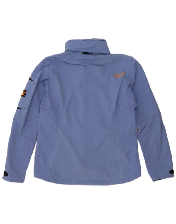 Jack Wolfskin Veste de pluie à capuche pour femme UK 14/16 Large Bleu Polyamide