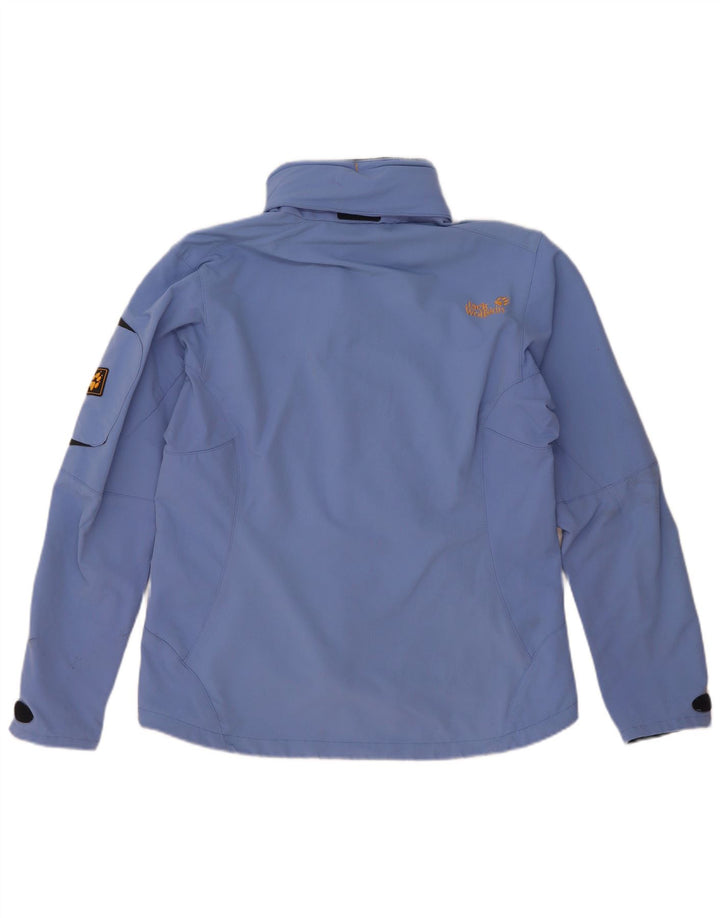 Jack Wolfskin Veste de pluie à capuche pour femme UK 14/16 Large Bleu Polyamide