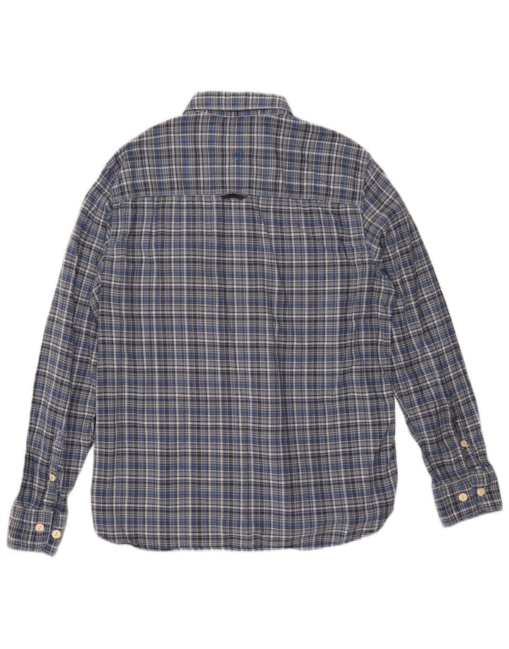 Fat Face Chemise Classique en Flanelle Homme Bleu Moyen à Carreaux en Coton