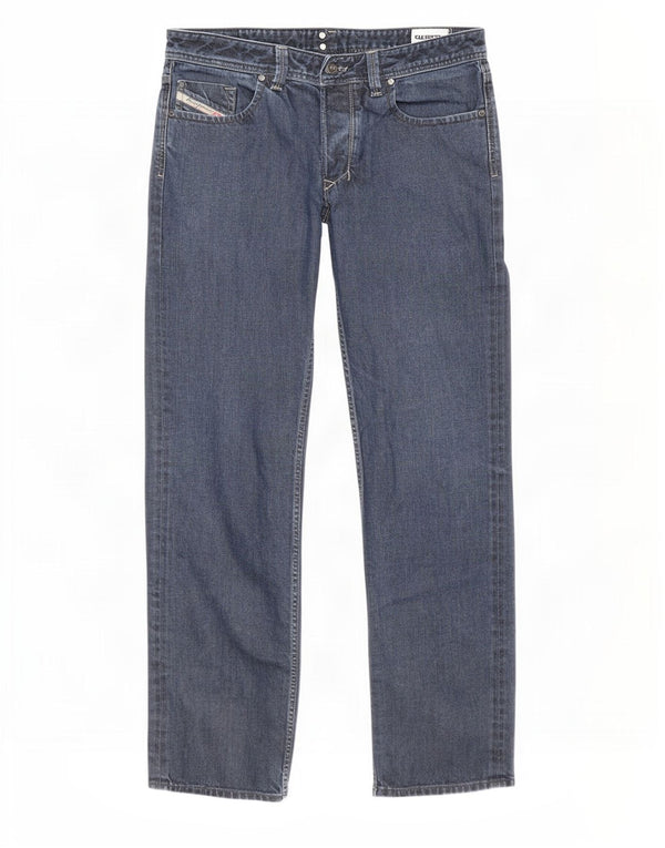 Diesel Jean Droit Larkee Homme W34 L34 Bleu Marine Coton