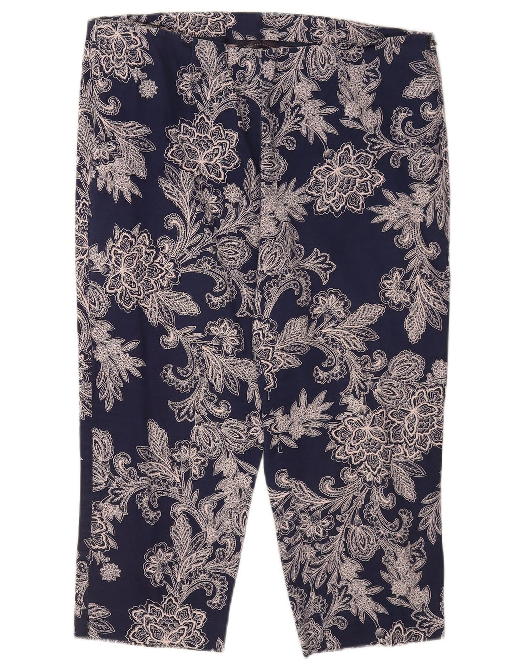 Marks & Spencer Pantalon Capri à motif abstrait pour femme UK 16 Large W34 L19