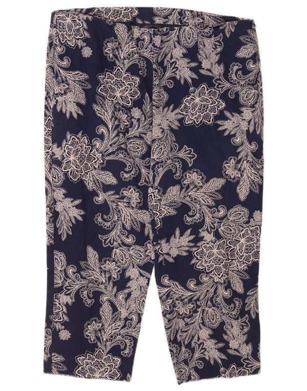 Marks & Spencer Pantalon Capri à motif abstrait pour femme UK 16 Large W34 L19