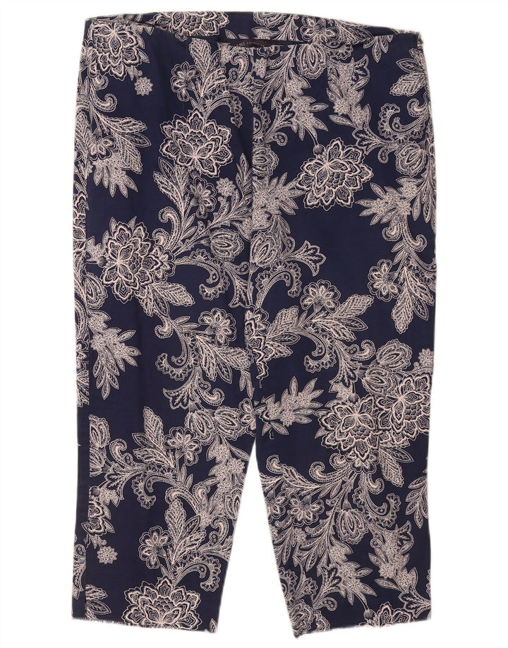 Marks & Spencer Pantalon Capri à motif abstrait pour femme UK 16 Large W34 L19