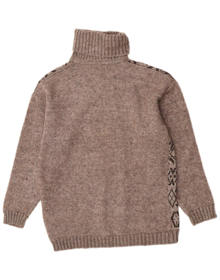 Dream Pull col roulé pour homme Grand motif géométrique marron