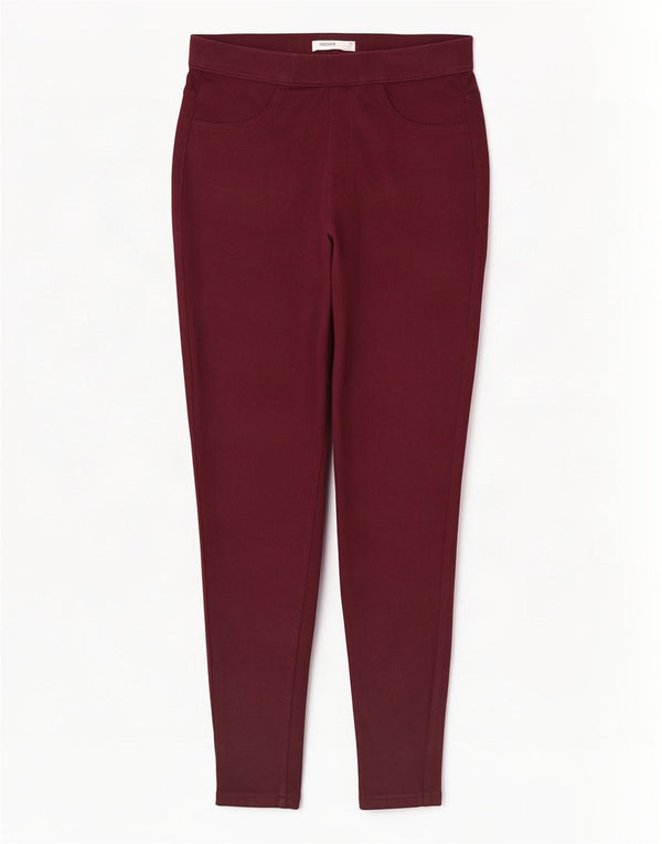 Marks & Spencer Pantalon décontracté skinny pour femme UK 12 Medium W28 L27 Bordeaux