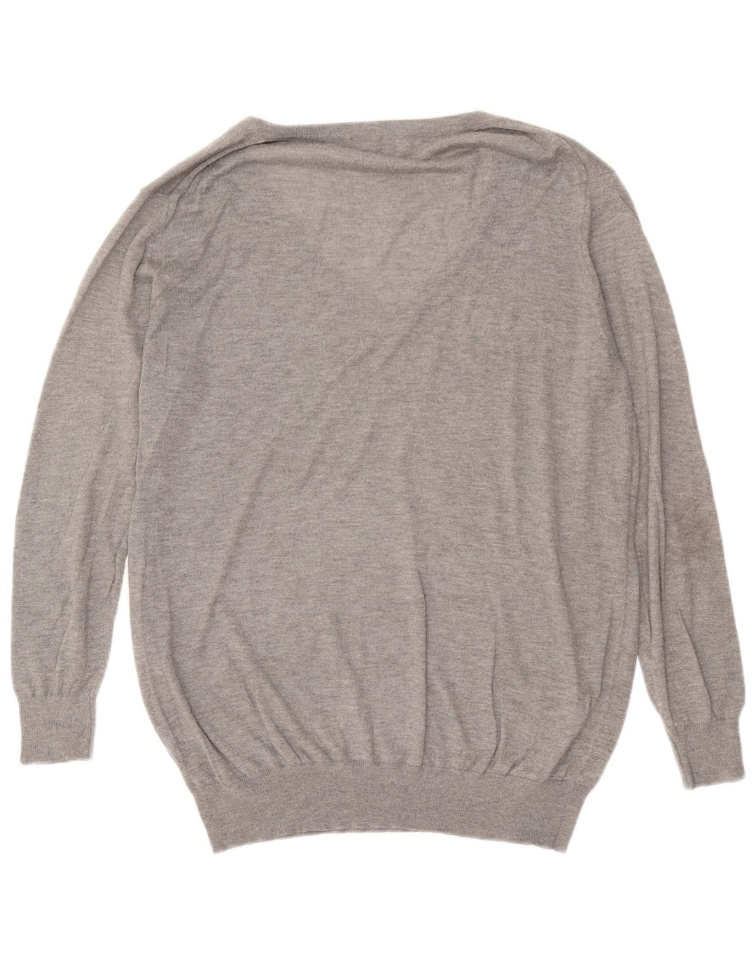 Zara Pull surdimensionné à col en V pour femme UK 14 Gris moyen