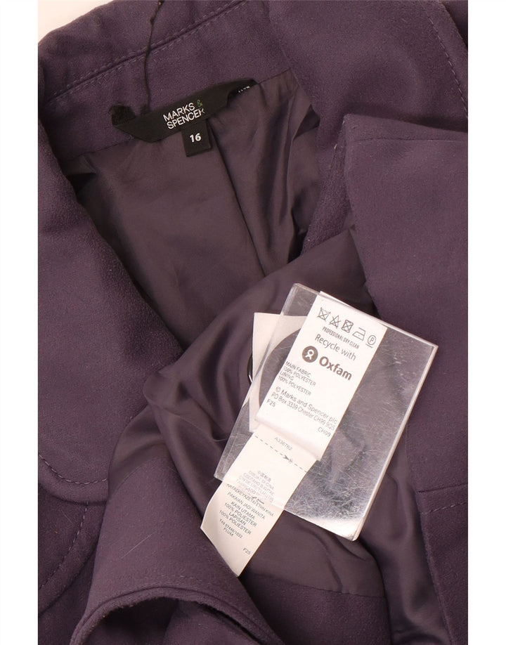 Marks & Spencer Veste blazer à 4 boutons pour femme UK 16 Large Violet Polyester