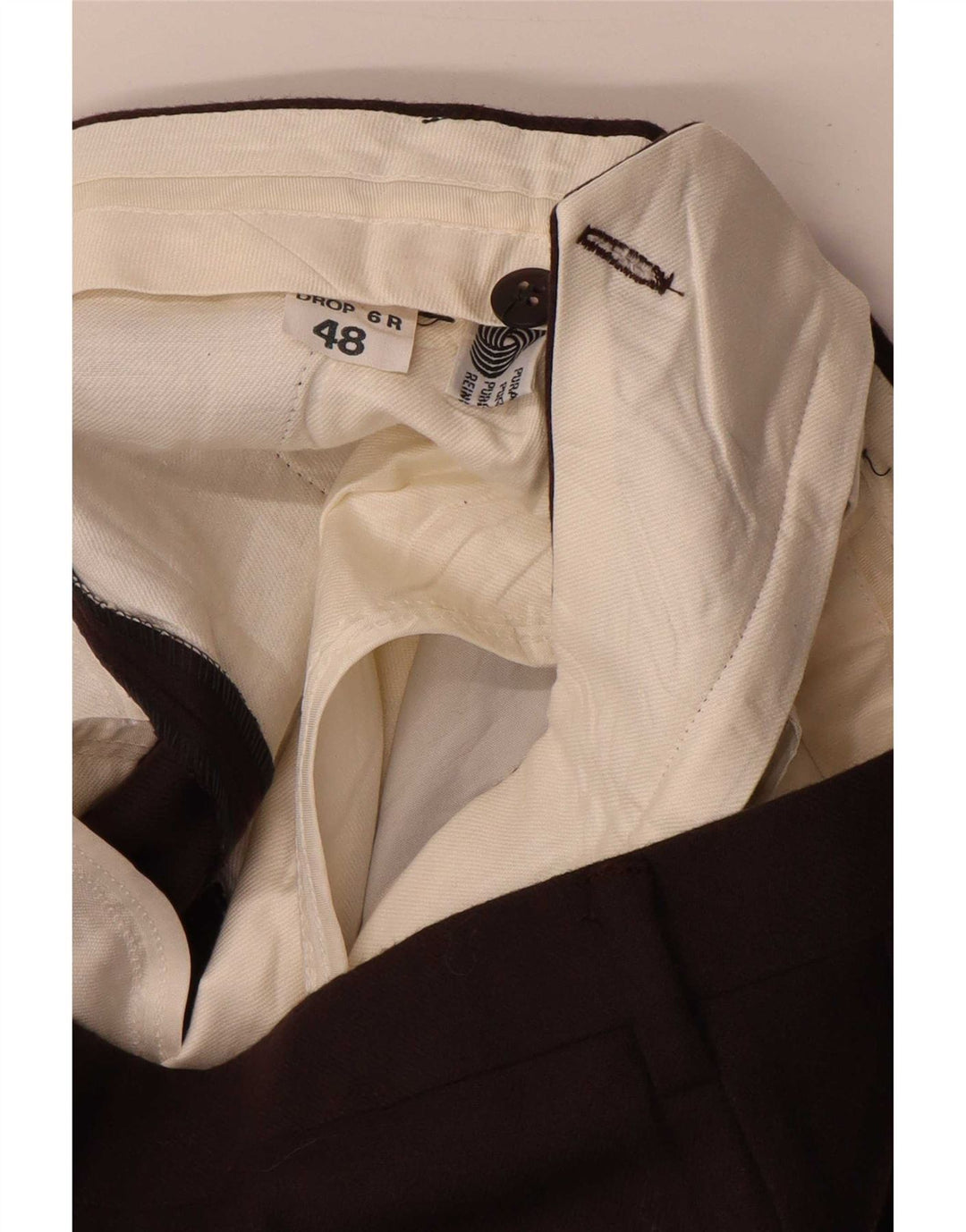 Pantalon de costume vintage pour homme IT 48 Medium W32 L34 Marron
