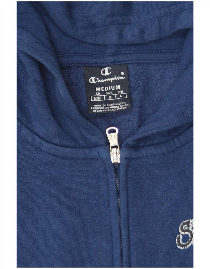 Champion Pull à capuche zippé pour homme en coton bleu marine moyen