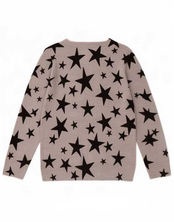 Marks & Spencer Pull graphique à col rond pour femme UK 6 XS Gris