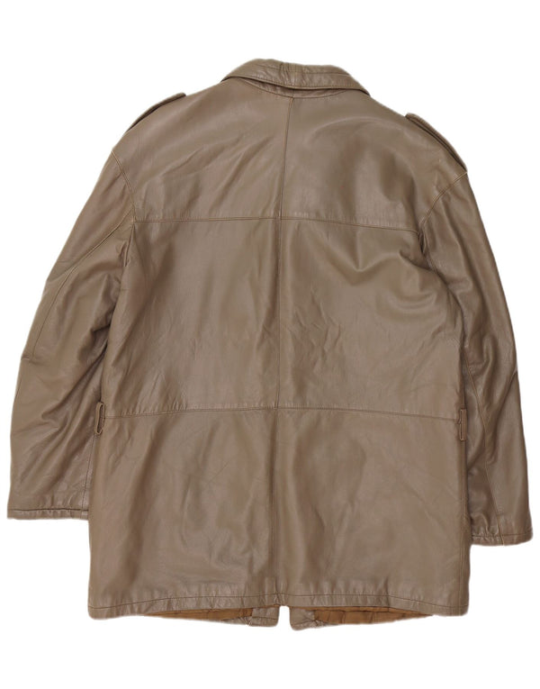 veste en cuir militaire vintage pour hommes IT 52 XL Marron