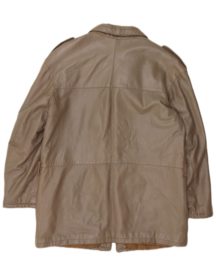 veste en cuir militaire vintage pour hommes IT 52 XL Marron