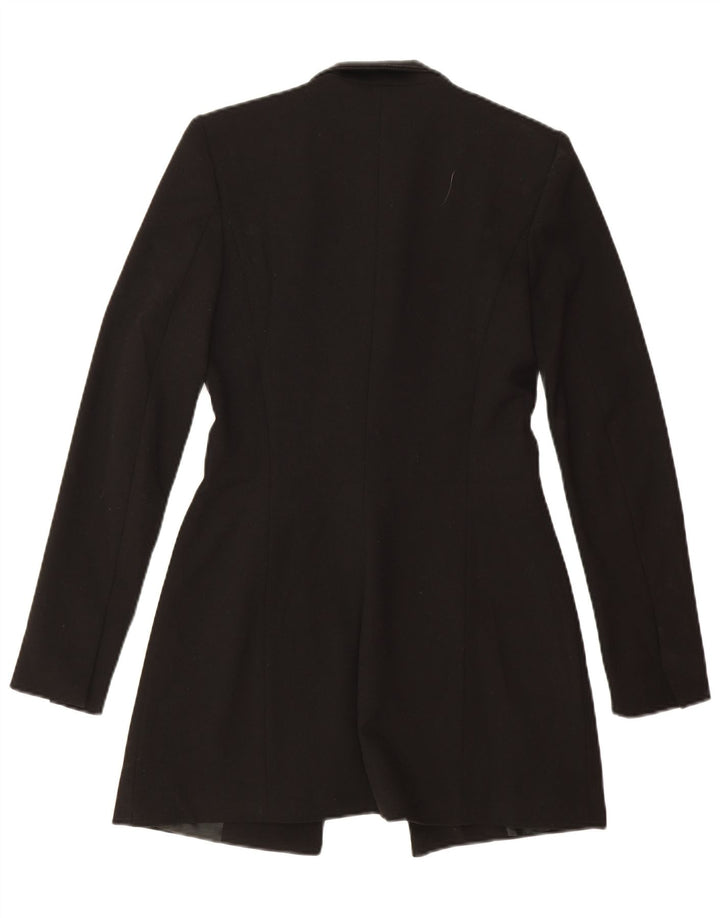 Zara Veste Blazer Longue Femme UK 6 XS Noir Polyester