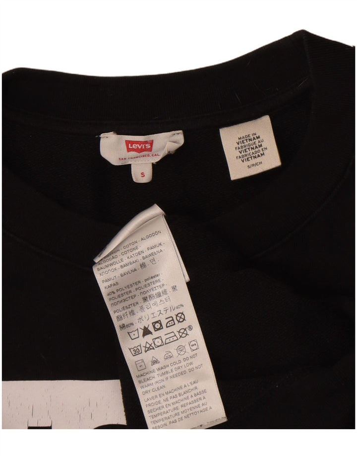 Levi's Sweat-shirt surdimensionné graphique pour femme UK 10 Small Noir Coton