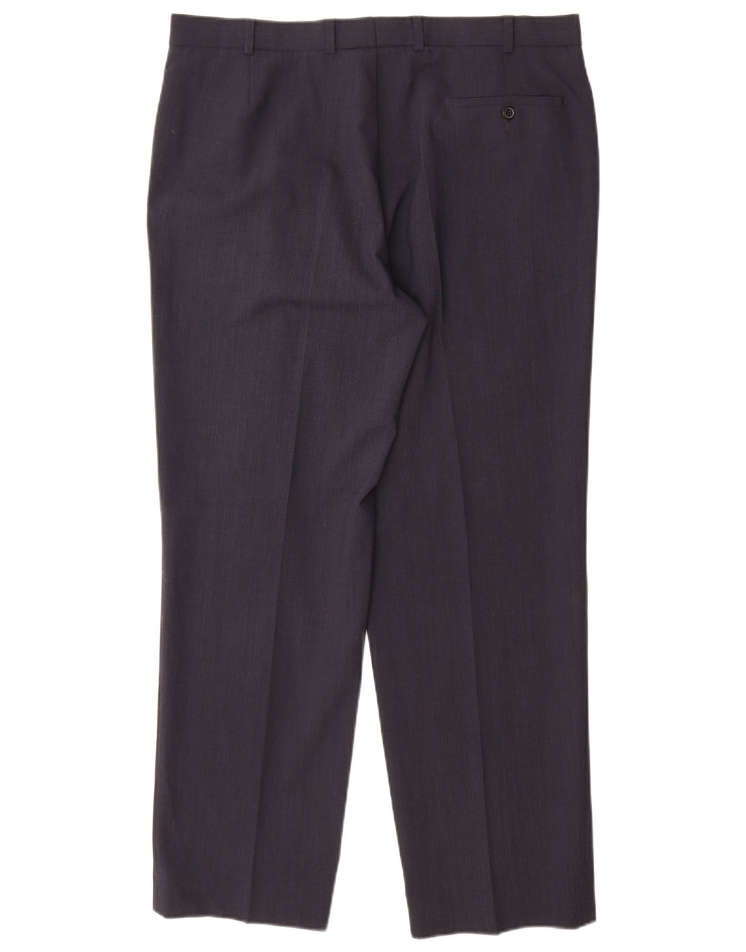 Marks & Spencer Pantalon de Costume Droit Homme W38 L31 Bleu Marine Polyester