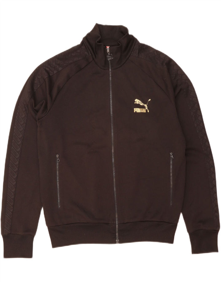 Puma Veste de survêtement graphique pour hommes, grand, noir, polyester