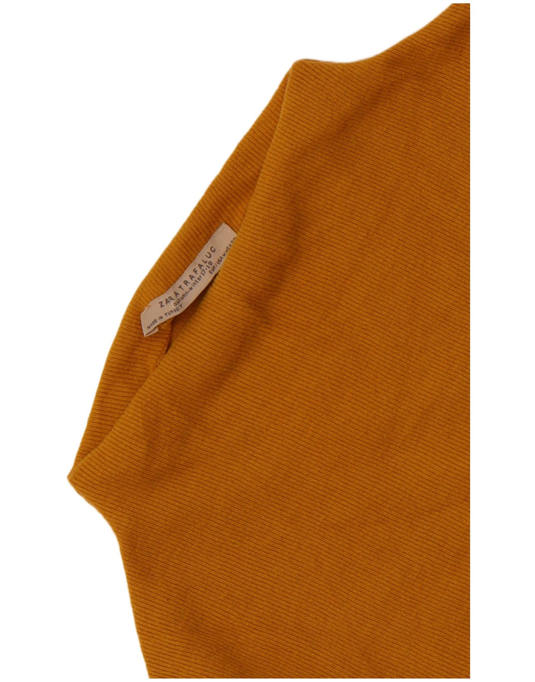 Zara Pull court à col roulé pour femme UK 12 Jaune moyen