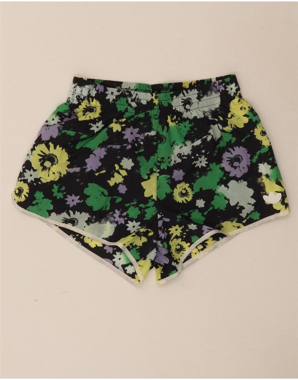 Adidas Short de sport taille haute pour femme UK 8 Small Multicolore Floral