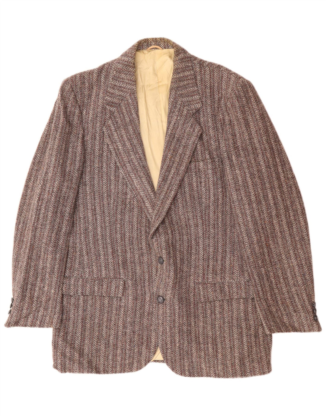 HARRIS TWEED Veste blazer à 2 boutons pour homme UK 38 Gris moyen rayé