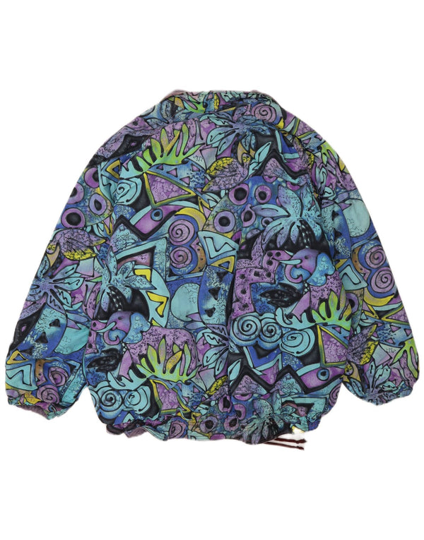 Veste coupe-vent vintage pour hommes UK 38 Moyen Géométrique Multicolore