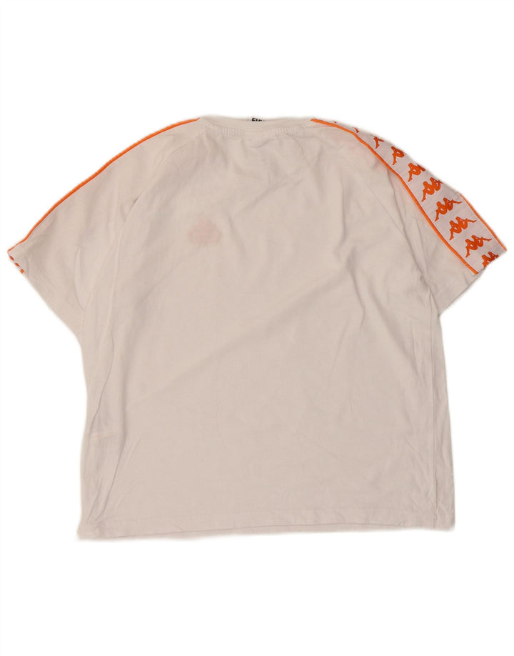 Kappa T-shirt graphique pour femme UK 10 Small Blanc Coton
