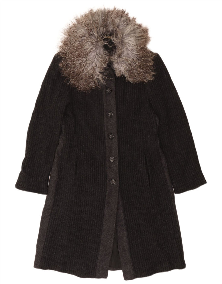 Misto Manteau en tricot pour femme UK 10 Petite laine color block gris