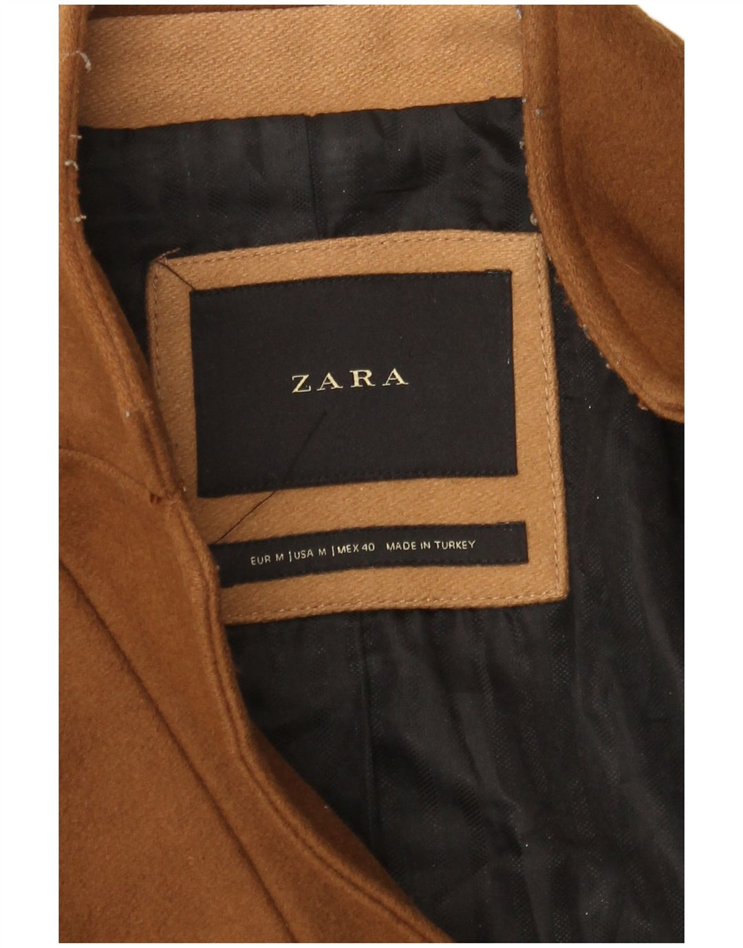 Zara Manteau Homme UK 38 Marron Moyen