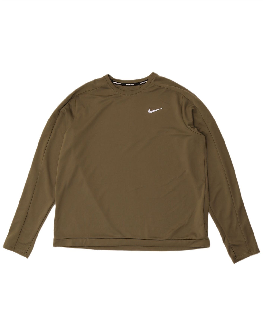 Nike Haut Dri Fit à manches longues pour homme XL Kaki Polyester