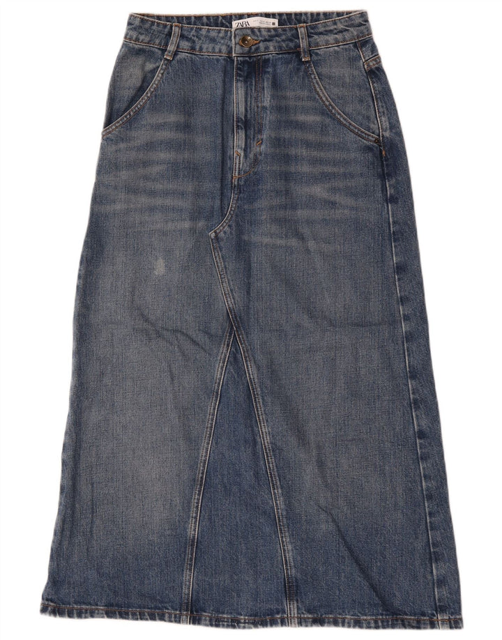 Zara Femme Jupe En Jean Petit W26 Bleu Coton