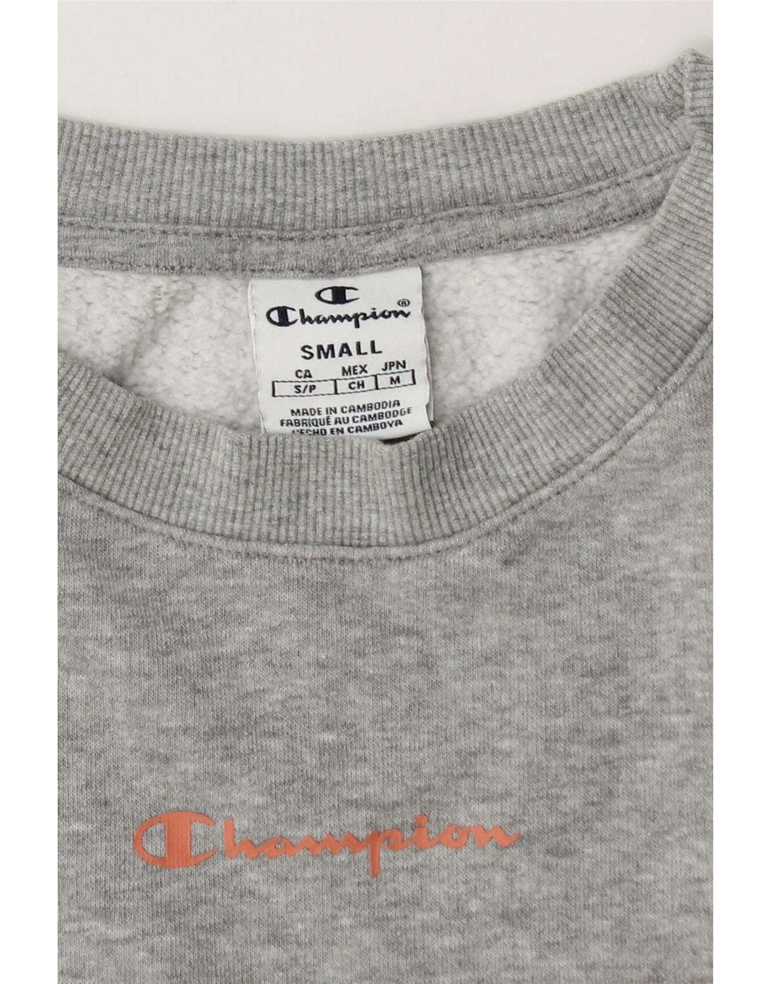 Champion Sweat-shirt court surdimensionné pour femme UK 10 Petit gris moucheté