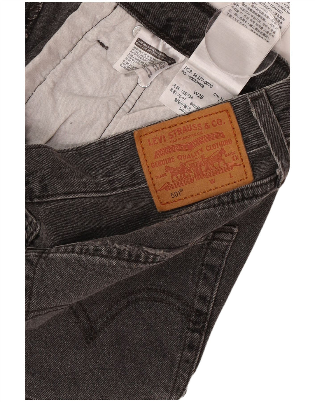 Levi's Short en Jean 501 Femme W28 Gris Moyen Coton