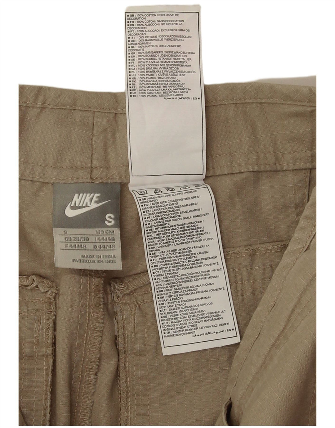 Nike Pantalon cargo droit pour homme Petit W30 L30 Coton beige