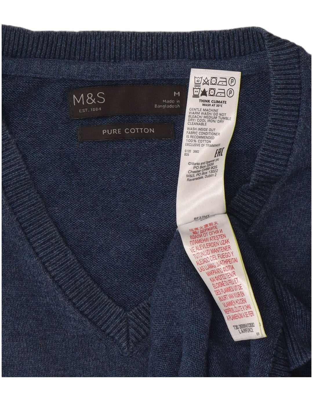 Marks & Spencer Débardeur Gilet Homme Bleu Marine Moyen Coton