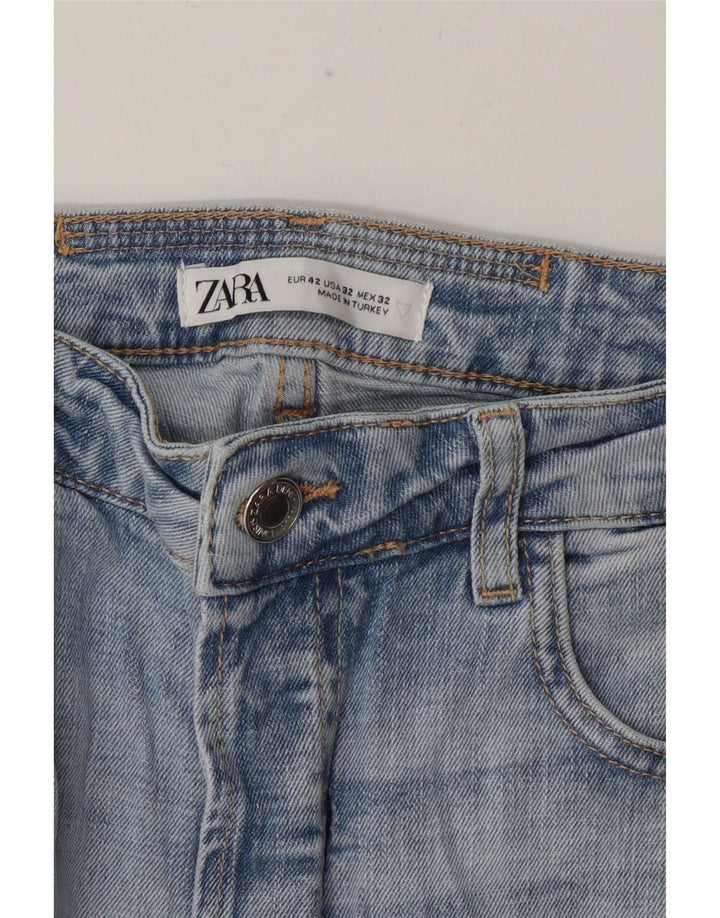 Zara Jean slim vieilli pour homme UE 42 Large W32 L28 Bleu