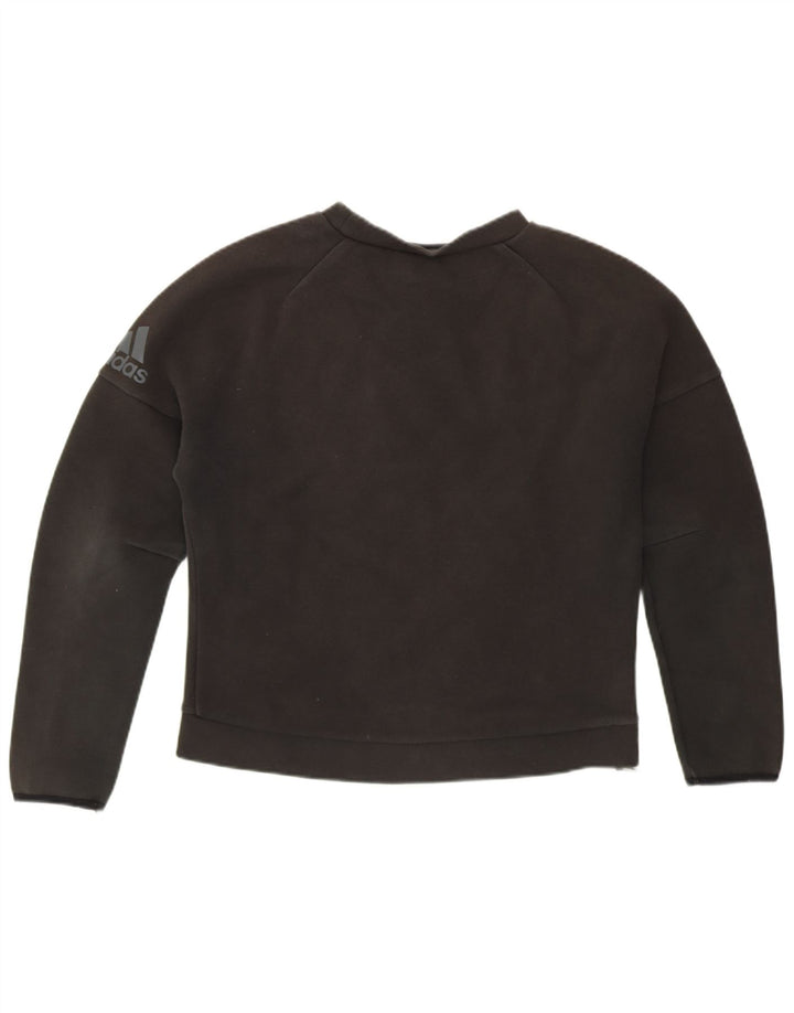 ADIDAS Sweat-shirt court graphique pour femme UK 12 Noir moyen