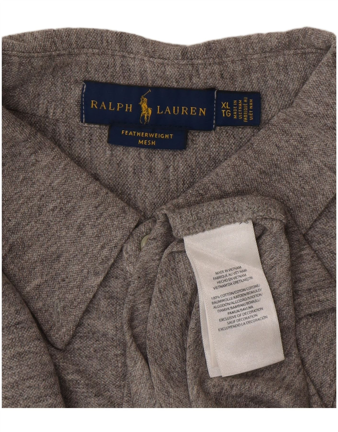 Ralph Lauren Chemise Homme XL Gris Moucheté Coton